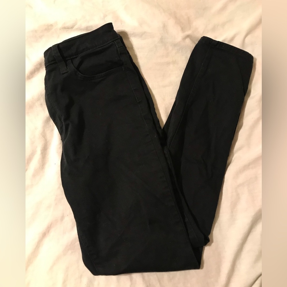 High rise black skinny jeans